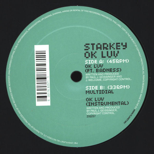 Starkey 'Ok Luv' - Cargo Records UK