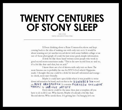Various 'Twenty Centuries Of Stony Sleep' - Cargo Records UK