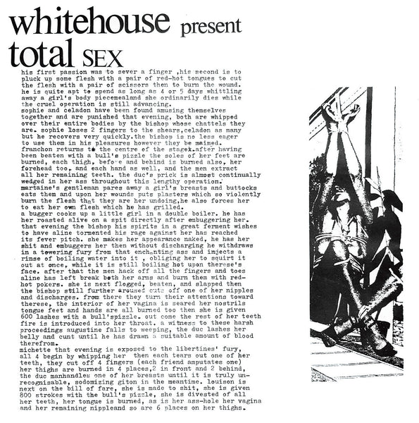 Whitehouse 'Total Sex' CD